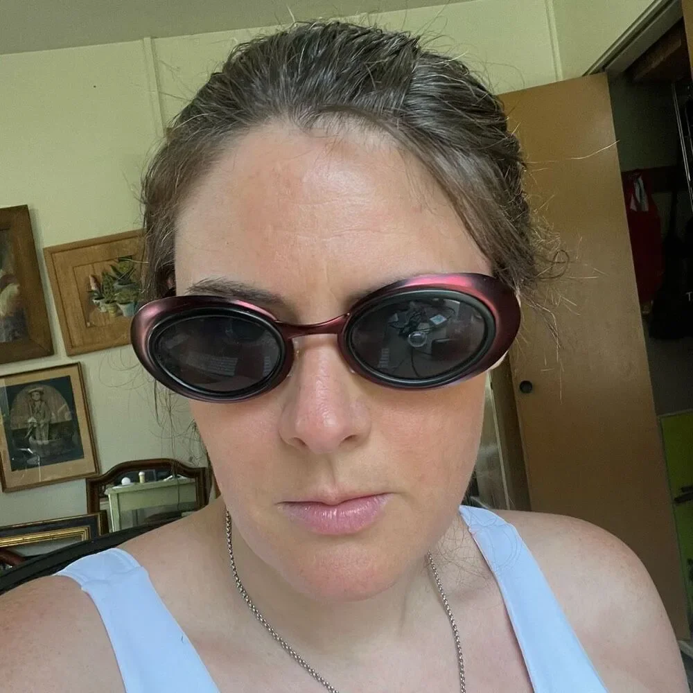 Jantzen Funky Y2K Vintage Sunglasses Red Metallic and Black